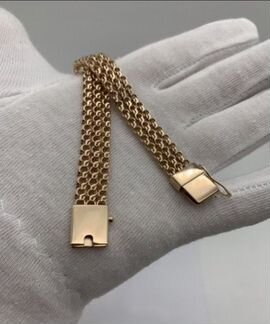 Золотой браслет Бисмарк тройной