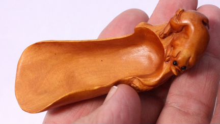 Совочек Свинья - Самшит ручная работа Окимоно ru07