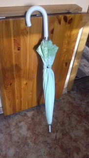 Зонт-трость механический с кружевом