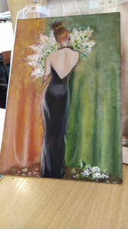 Оргалит. Масло. Сусальное золото