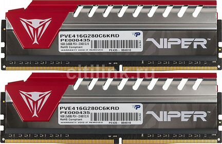 DDR4 Viper 16Gb 2x8Gb PVE416G280C6KRD 2800Mhz Cl16