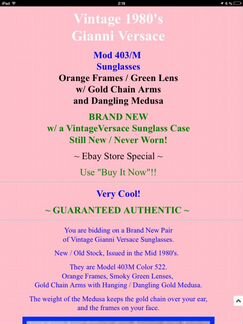 Gianni versace 403/M Orange gold chain Retro dangl