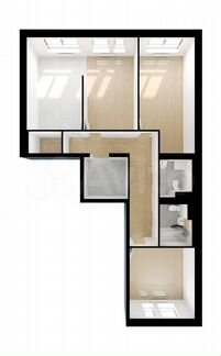 3-к квартира, 83.6 м², 6/15 эт.