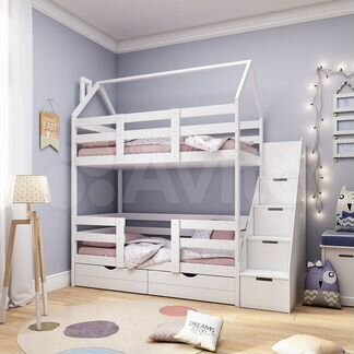 Двухъярусная кровать-домик