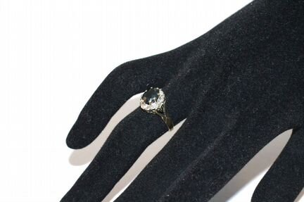 Винтаж-Золотое кольцо с Сапфиром и Бриллиантами