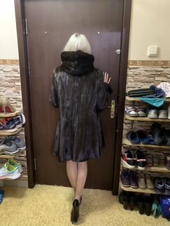 Шуба норковая с капюшоном