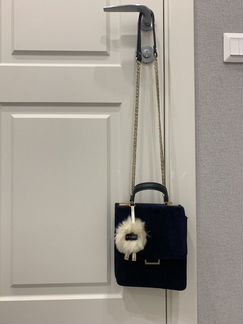 Сумка синяя бархатная