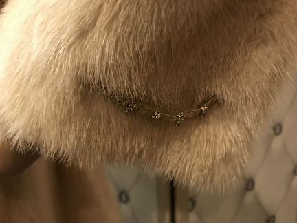 Норковая шуба бежевая (Размер 42-44)#1192