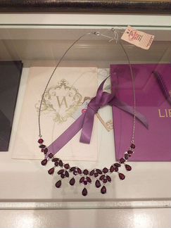 Серебряное ожерелье с гранатом