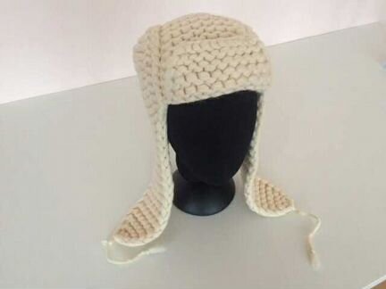 Шапка ушанка вязаная