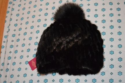 Роскошная теплая норковая шапка с песцом натуральн