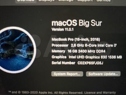 MacBook Pro 2018 15 i7 ssd 512Gb ram 16gb