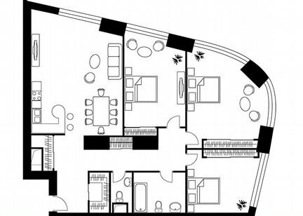 3-к квартира, 138.7 м², 41/56 эт.