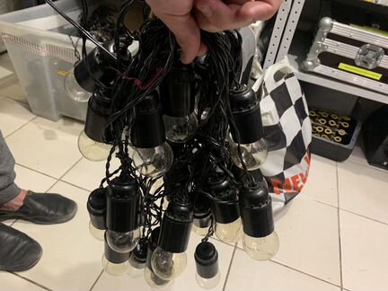 Ретро гирлянда 15м Лампа Эдисона Лампочки ильича