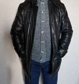 Кожаная куртка пуховик
