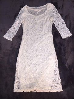 Платье белое гипюр вечернее