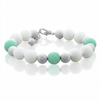 Браслет с амазонитом и агатом