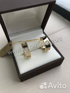 Золотые серьги Cartier