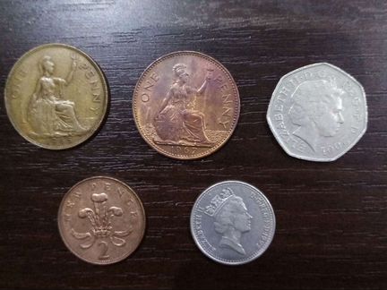 Монеты Великобритании, Бельгии, Греции, Индии, Ост