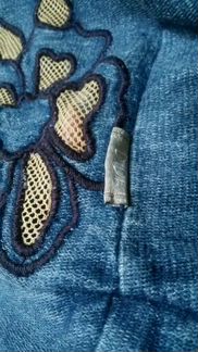 Диди. Коттон. Цвета джинсы. Дэкор из сетки