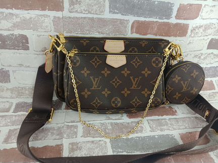 Сумка 3 в 1 Louis Vuitton канва + кожа