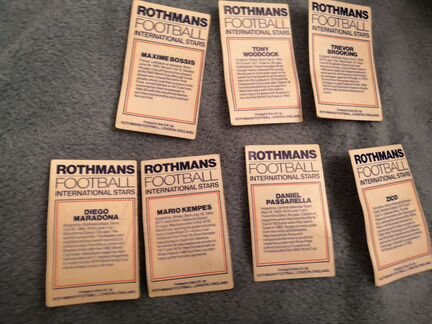 Карточки с футболистами Rothmans